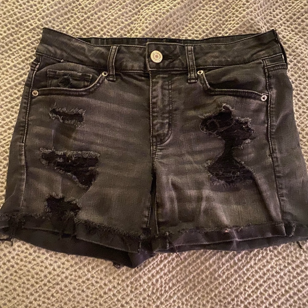 American eagle midi ripped denim shorts